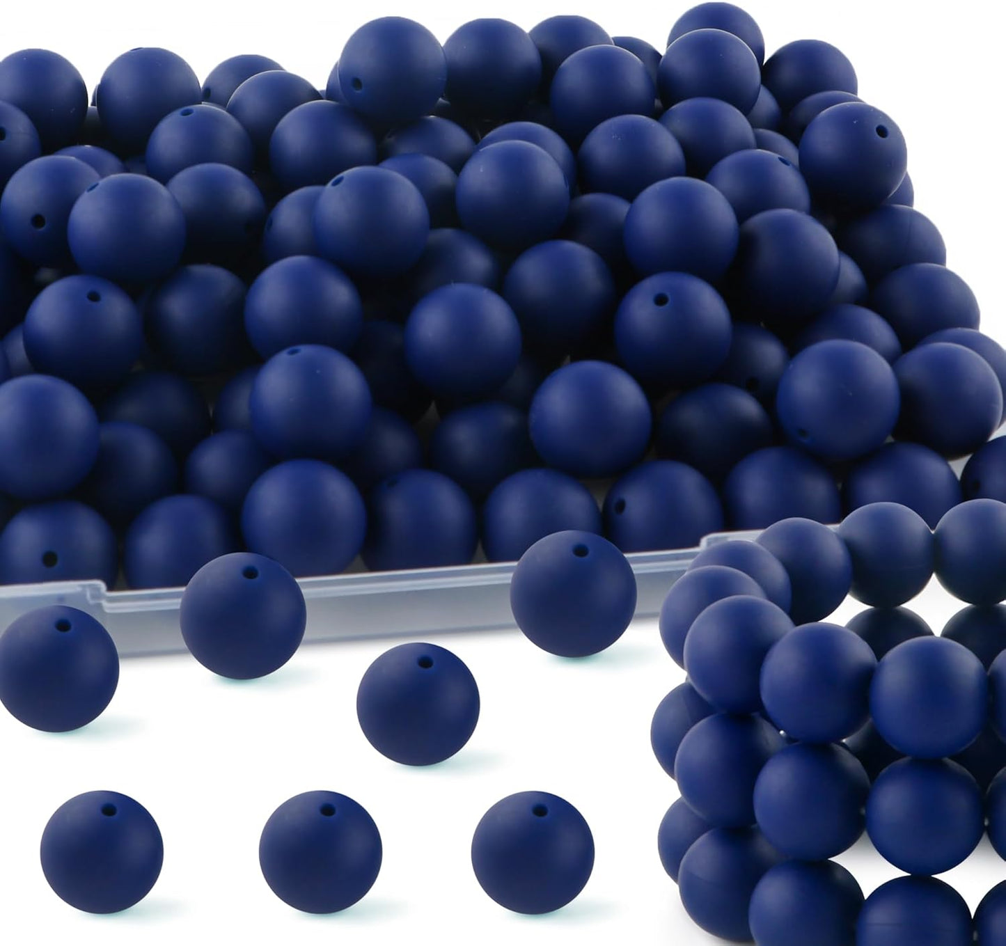65Pcs 19mm Silicone Beads for Keychain Making Bracelet Necklace, Bulk Round Silicone Beads for Pens（Christmas Green） - Colors A