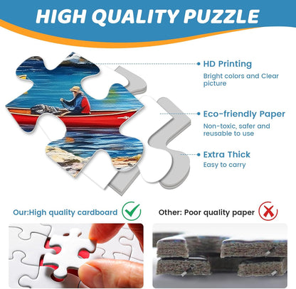 500 Piece Puzzles for Adults, Cat Family Dinner Large Piece Jigsaw Puzzle for Adults Seniors,Recycled Cardboard Puzzle 500 Piece,Family Activity Great Gift for Family Friends 20.5 * 15 in