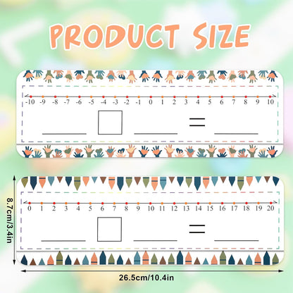 40 Packs Number Line Dry Erase Boards Cards, Double Sided Writable and Erasable Board Card Featuring -10-10 Number Line On One Side 0-20 On The Other, Classroom Must Haves Boards for Students