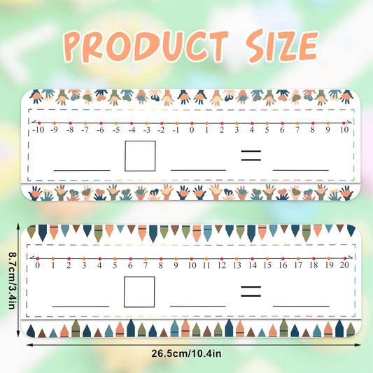 40 Packs Number Line Dry Erase Boards Cards, Double Sided Writable and Erasable Board Card Featuring -10-10 Number Line On One Side 0-20 On The Other, Classroom Must Haves Boards for Students