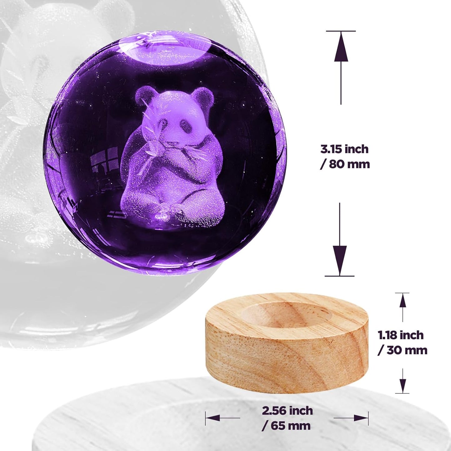 3D Solar System Crystal Ball Night Light with 16 Color LED Wooden Base, Upgraded 3.15 Inch Galaxy Planets Glass Ball Lamps with Remote for Birthday Christmas, Astronomy Space Gifts for Boys Girls