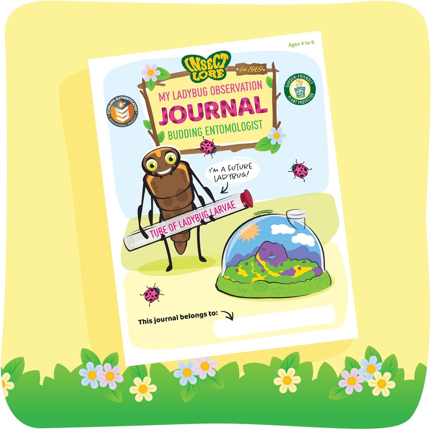 Insect Lore Live Ladybug Growing Kit - Land Habitat with 10-15 Live Pink Spotted Larvae for Kids - Raise, Observe and Release
