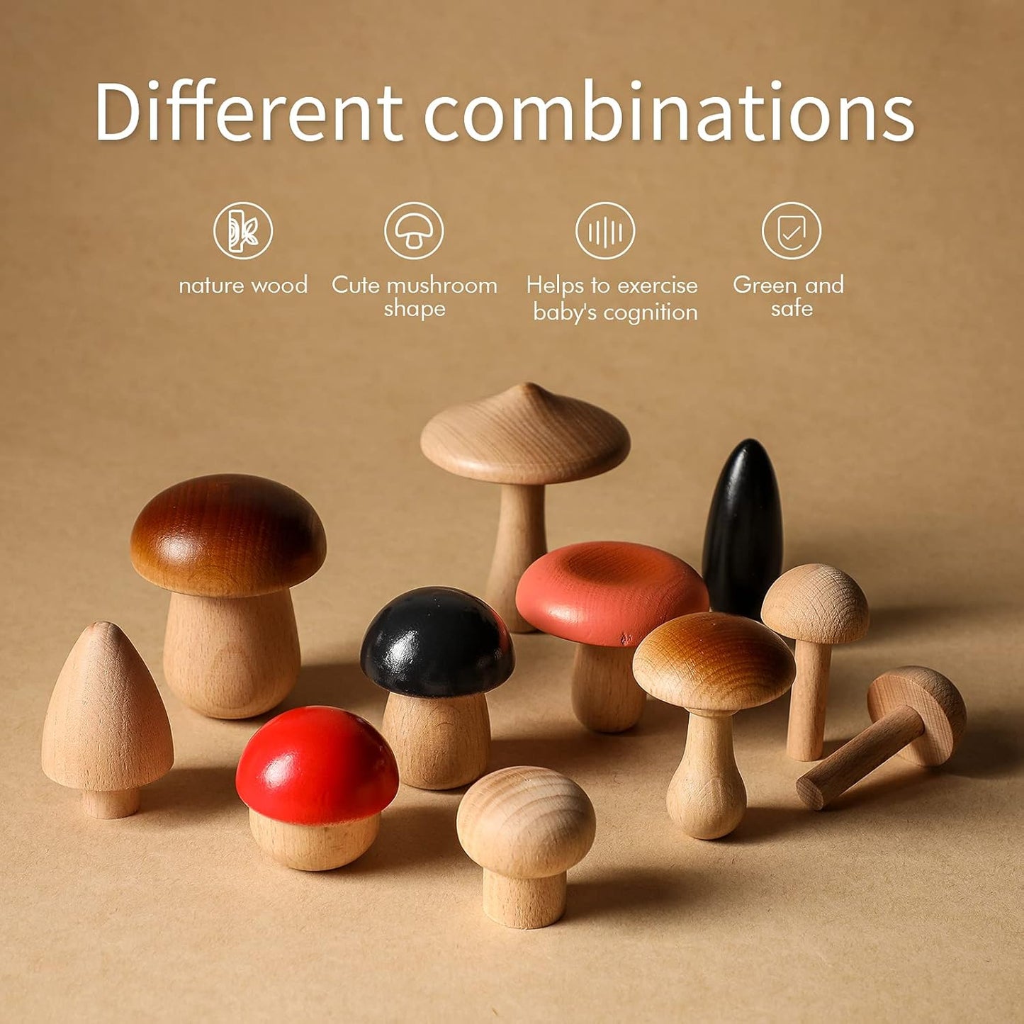 Promise Babe Wooden Baby Toys Balance Counting Toys Math Games Unfinished Wooden Peg Dolls Preschool Learning Educational Montessori Toys for Kids Toddlers