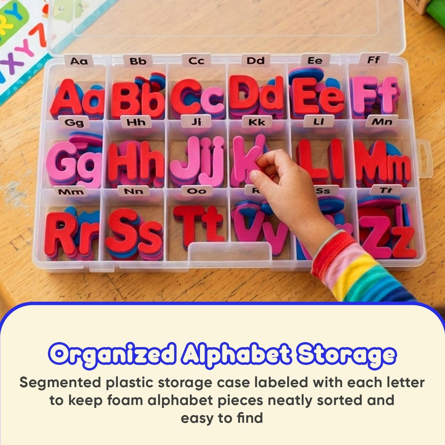 JoyLearn 78 Pieces Magnetic Letters and Numbers Alphabet Fridge Magnets ABC 123 Colorful Plastic Uppercase Lowercase Educational Toy Set with Math Symbols for Kids (78 PCS)