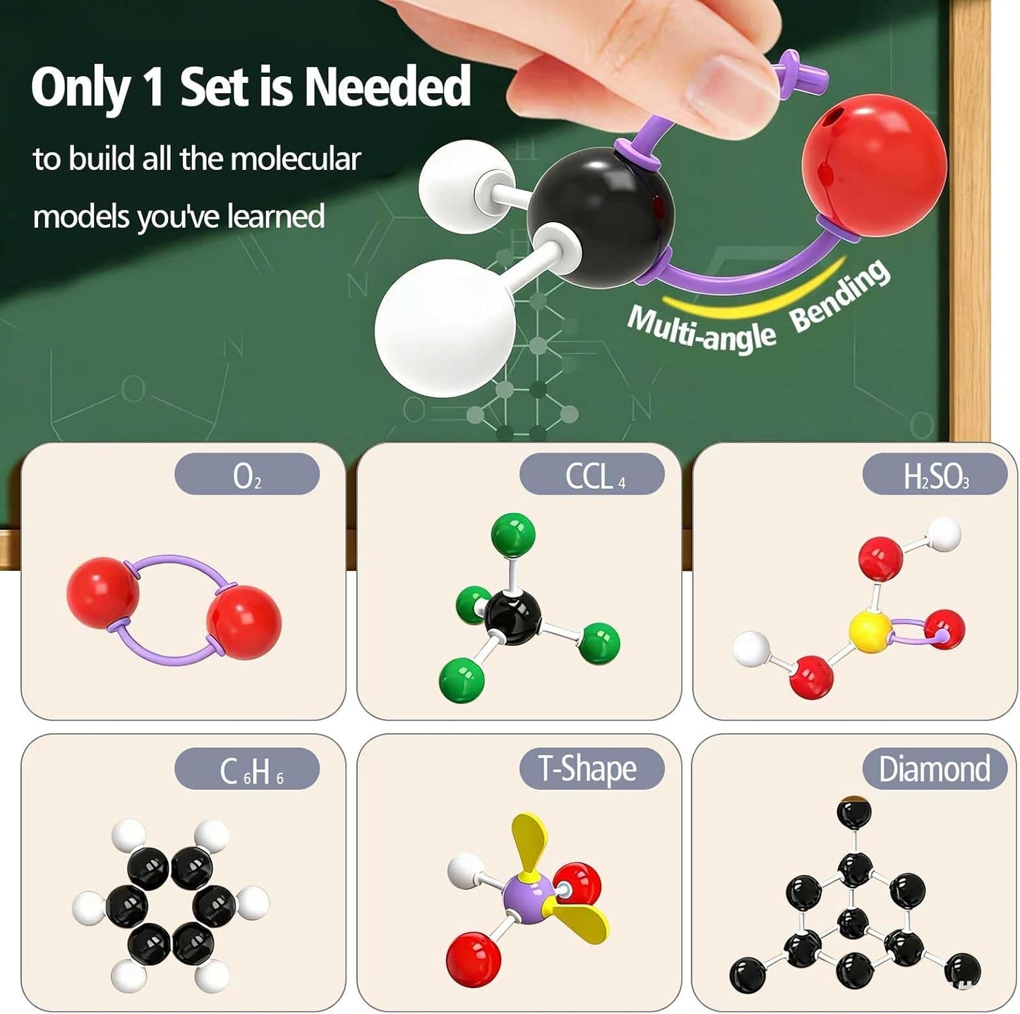 Chemistry Molecular Model Kit (208 Pcs) for Student and Teacher,Organic and Inorganic Chemistry Learning Set,Motivate Enthusiasm for Learning Chemistry and Raising Space Imagination