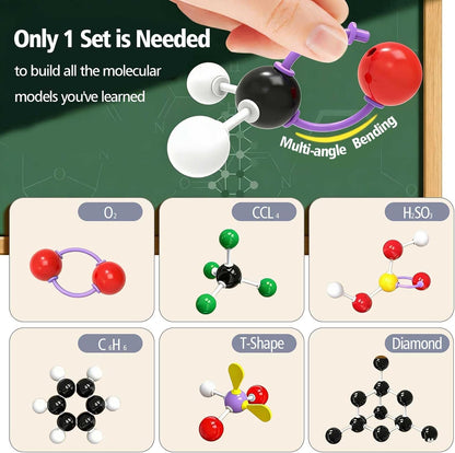 Chemistry Molecular Model Kit (208 Pcs) for Student and Teacher,Organic and Inorganic Chemistry Learning Set,Motivate Enthusiasm for Learning Chemistry and Raising Space Imagination