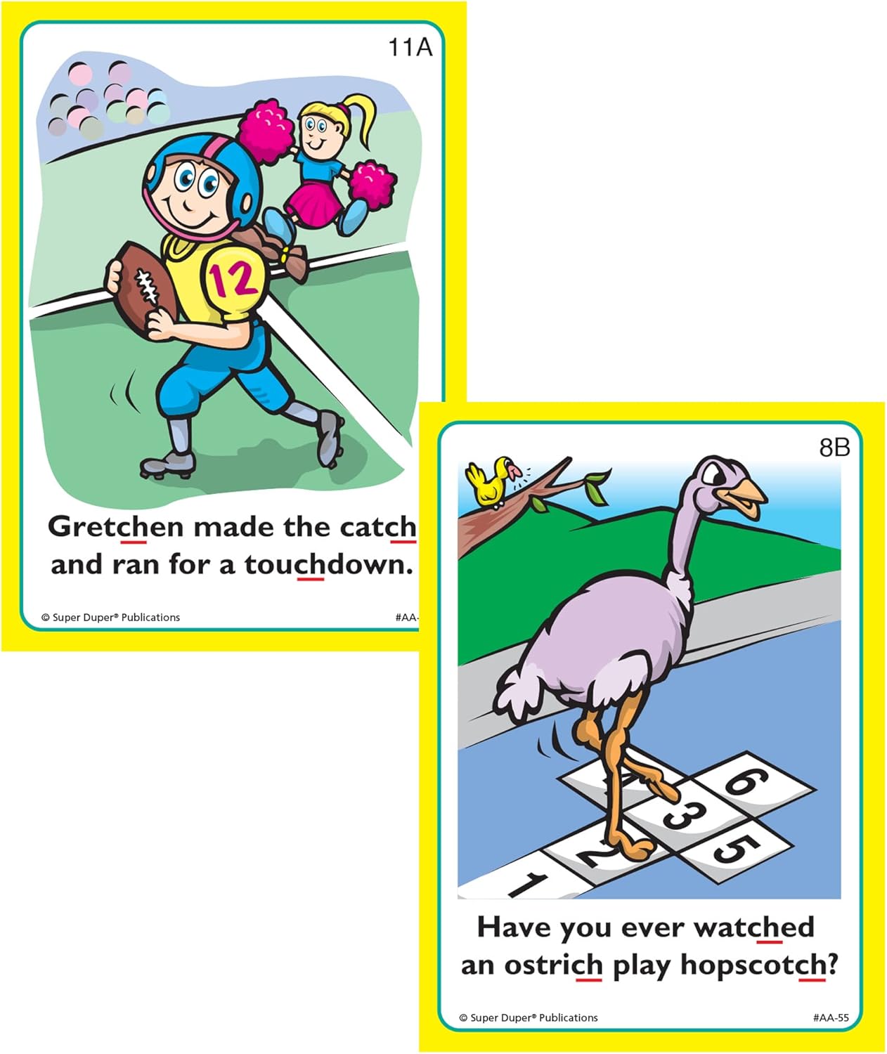 Super Duper Publications | Say and Do® Action Articulation CH Sounds Fun Deck | Vocabulary and Language Development Flash Cards | Educational Learning Materials for Children