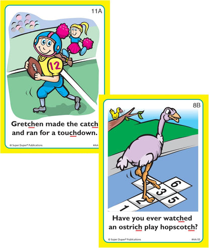 Super Duper Publications | Say and Do® Action Articulation CH Sounds Fun Deck | Vocabulary and Language Development Flash Cards | Educational Learning Materials for Children