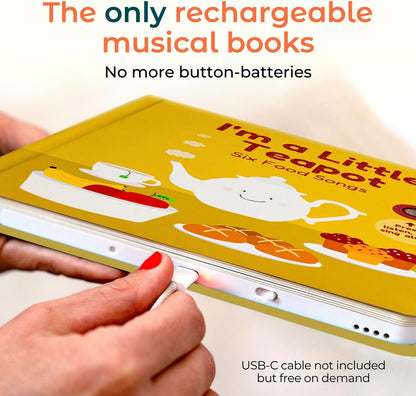 Cali’s Books Wind Down – USB-C Rechargeable Baby Book for Toddlers 1-3, Headphone Jack, Expert-Designed Bedtime Musical Book with Gentle Activities and Affirmations for a Calming Nightly Routine