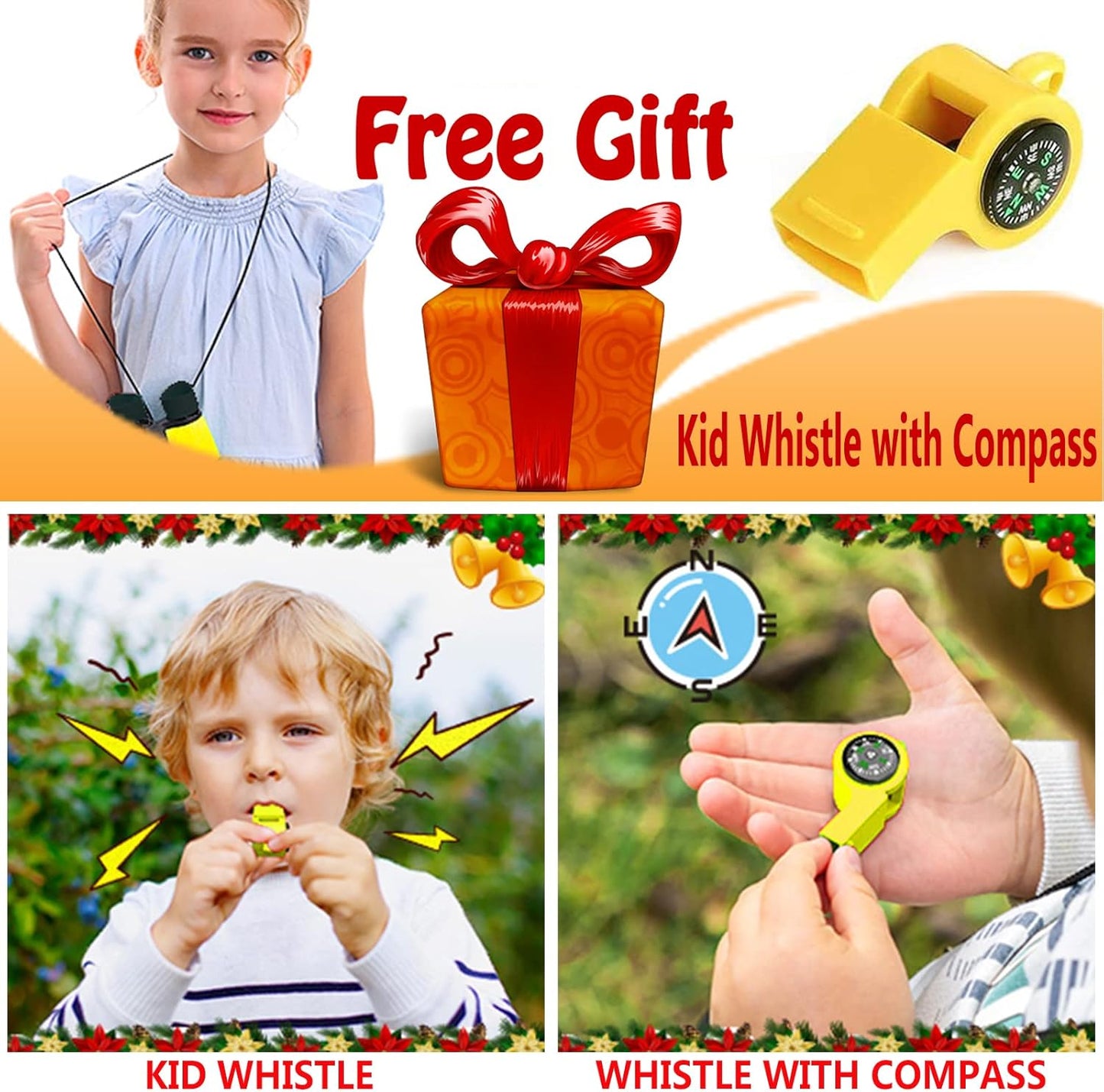 Kids Binoculars Best Gifts for 3-12 Years Boys Girls High-Resolution Optics Shockproof Mini Compact Binocuolar Toys Folding Small Telescope for Bird Watching Camping Outdoor Play