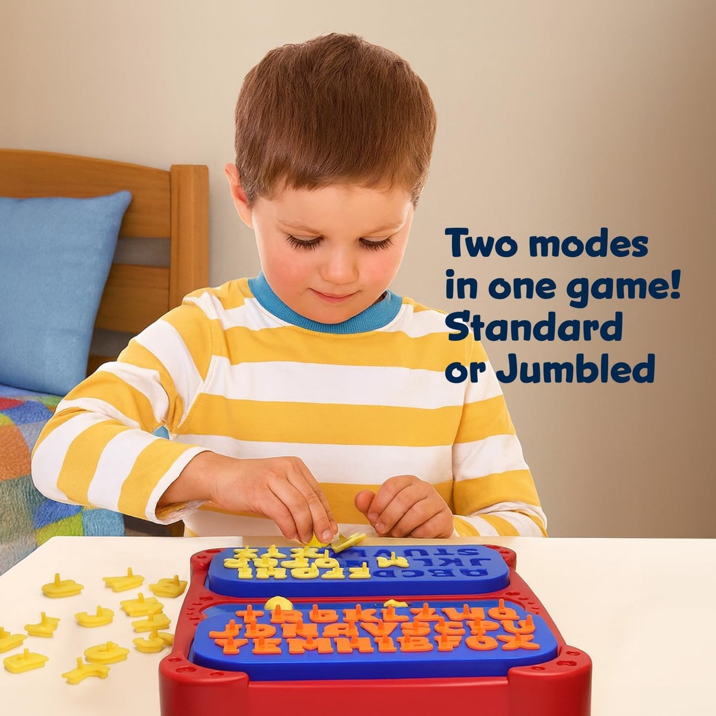 Winning Fingers Pop Up Board Game 2-Player | Preschool Game with Alphabet Puzzle Pieces | Educational Learning Toy for Toddler and Kids Ages 3+