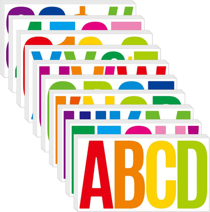 480 Pcs Waterproof 3" Vinyl Alphabet & Number Stickers - Self-Adhesive for Mailboxes, Windows, Doors, Signs, Vehicles & More, Black