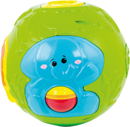 winfun Roll 'N Pop Jungle Activity Ball with Light-Up Lion, Pop-Up Monkey, Sliding Beads & Roller Ball – Interactive Sensory Toy for Babies, Promotes Fine Motor Skills, Coordination & Cognitive