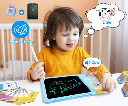 Rylai Toddler Toys Talking Flash Cards, Kindergarten Learning Resources 510 Sight Words with Drawing Tablet for Speaking Doodling, Sensory Toys for Kids with Autism, Boys Girls 2 3 4 5 6, Pink