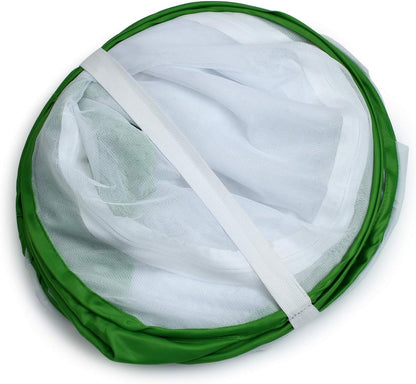 4 Feet Extra Large Monarch Butterfly Habitat, Giant Collapsible Insect Mesh Cage Terrarium Pop-up (White + Green, 28 x 28 x 48 Inches)