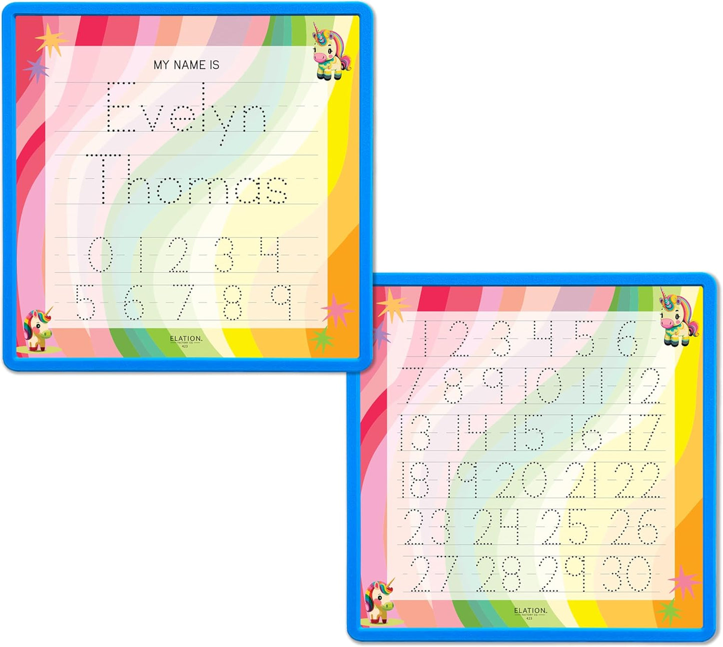Kid's Name Tracing Board | Dry Erase Letter Tracing | Reusable Name Alphabet Tracing| Number Tracing | Personalized | Baby Unicorn Theme