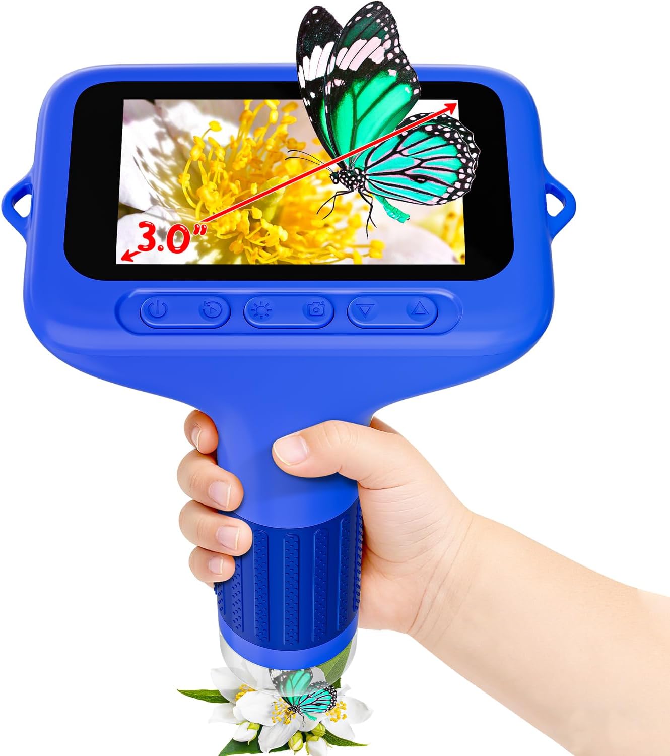 SKYBASIC Digital Microscope for Kids, 3" Screen 1000X Handheld Microscope HD Pocket Portable Microscopes Camera, Science Edu Fun Toys for Ages 4-12 Children Students Boys Girls -Blue