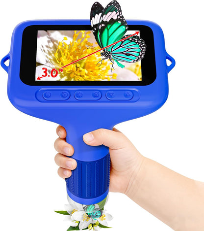 SKYBASIC Digital Microscope for Kids, 3" Screen 1000X Handheld Microscope HD Pocket Portable Microscopes Camera, Science Edu Fun Toys for Ages 4-12 Children Students Boys Girls -Blue