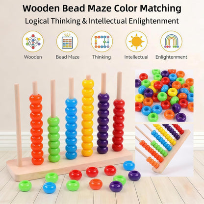 Color Matching Stacking Puzzle Game for Kids & Adults – Fast-Paced Pattern Challenge Ring Stack Brain Teaser – 2 Player Competitive Tabletop Game Night Set with Racks, 60 Rings