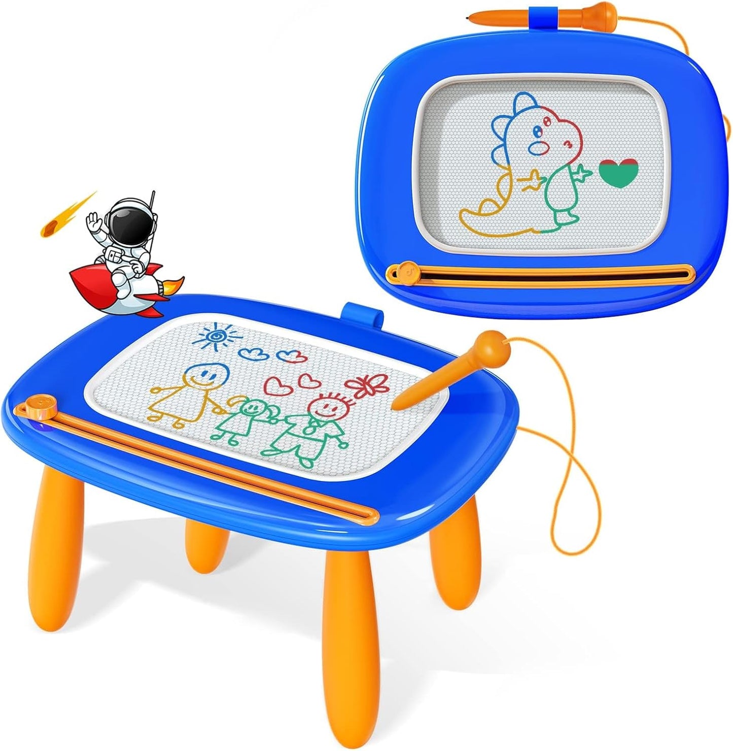 Kikidex Magnetic Drawing Board, Toddler Girl Toys for 1-3 Year Old, Doodle Board Pad Learning and Educational Toys for 1 2 3 Year Old Baby Kids Birthday Gift (Light Blue)