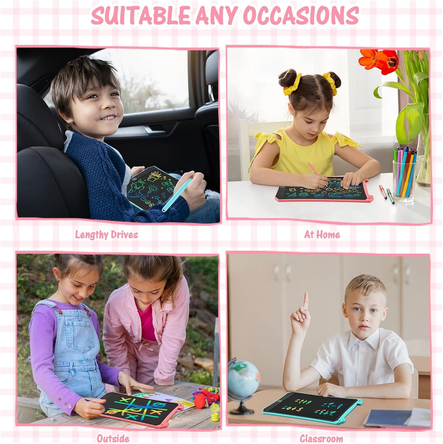 EooCoo Toddler Boy Toys, Kids Gifts, 10 Inch LCD Writing Tablet, Drawing Pad, No Mess Coloring Books for Kids, Travel Games, Gifts for Boys 4-6, Educational Toys for 3 4 5 6 7 Years Old Boys and Girls