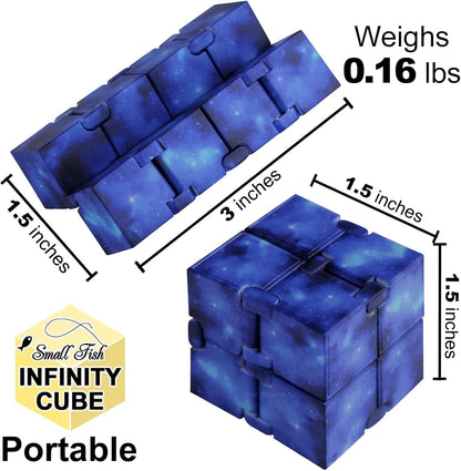 Infinity Cube Sensory Fidget Toy, EDC Fidgeting Game for Kids and Adults, Cool Mini Gadget Best for Calming and Stress Relief and Kill Time, Autism Toys Dementia Gift Stocking Stuffers