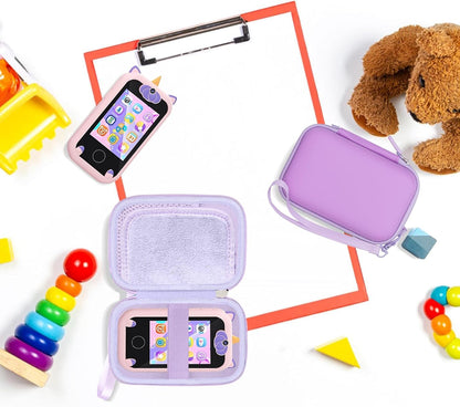 Leayjeen Kids Smartphone Case Compatible with Kikapabi/Joozfee/Prysyedawn 2.8" Touchscreen Toddler Learning Play Toy Phone,Birthday Gifts for Girls Age 3-10 Kids Toys Cell Phone-Purple(Case Only)