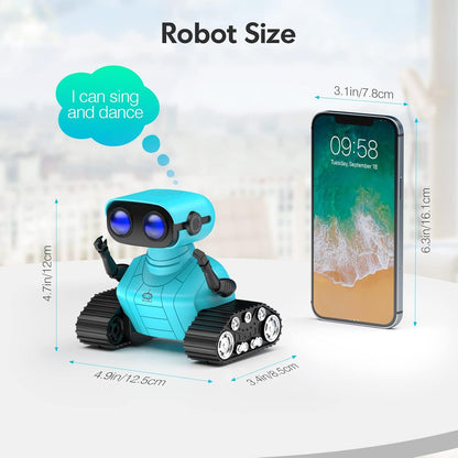 ALLCELE LED RC Robot Toys for Girls with Programming, Music, Demo and LED Function, Remote Control Robot Toy, Gift for Girls 3-8 Years Old Blue Pink