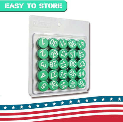 1-50 Magnetic Numbers, Magnets with Number for Dry Erase Boards, Round Number Refrigerator Magnets for Whiteboard in Home and Office (0.8" Diameter, Black)