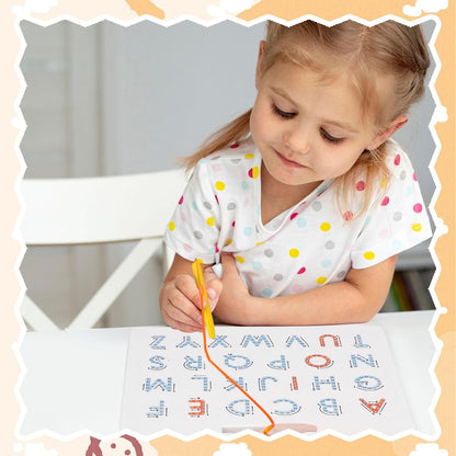 LovesTown Magnetic Alphabet Tracing Board, Double Sided Magnetic Letter Board for Kids Preschool Educational Learning Toys for Toddlers
