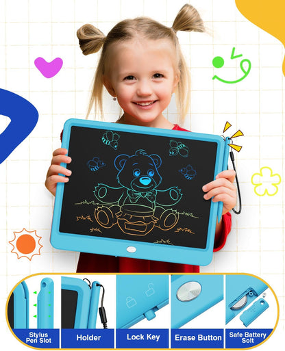 ORSEN LCD Writing Tablet 10 Inch, Colorful Doodle Board Drawing Pad for Kids, Toddler Toys for 3 4 5 6 7 8 Year Old Girls Boys Gifts (Pink)
