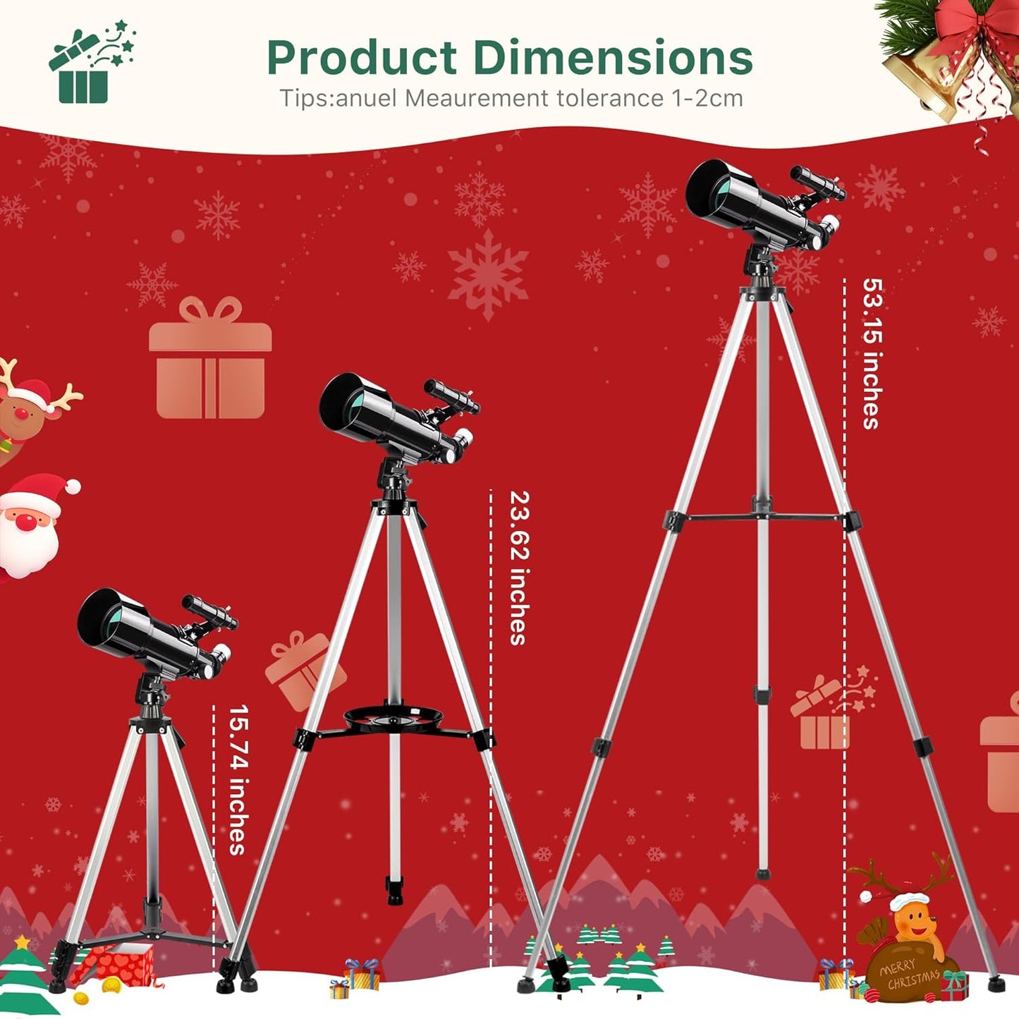 FREE SOLDIER Telescope for Kids 70mm Aperture Astronomical Refractor Telescopes for Beginners (15X-150X) 300mm Telescope for Adults High Powered with A Phone Adapter & A Wireless Remote (White)