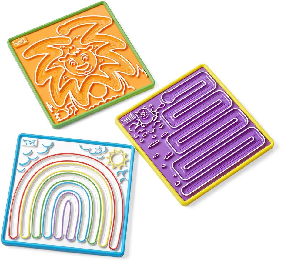 hand2mind Wooden Mindful Maze Set, Tactile Sensory Toys for Toddlers, Calm Down Corner Supplies, Mindfulness for Kids, Occupational Therapy Toys, Quiet Fidgets for Classroom, for Kids