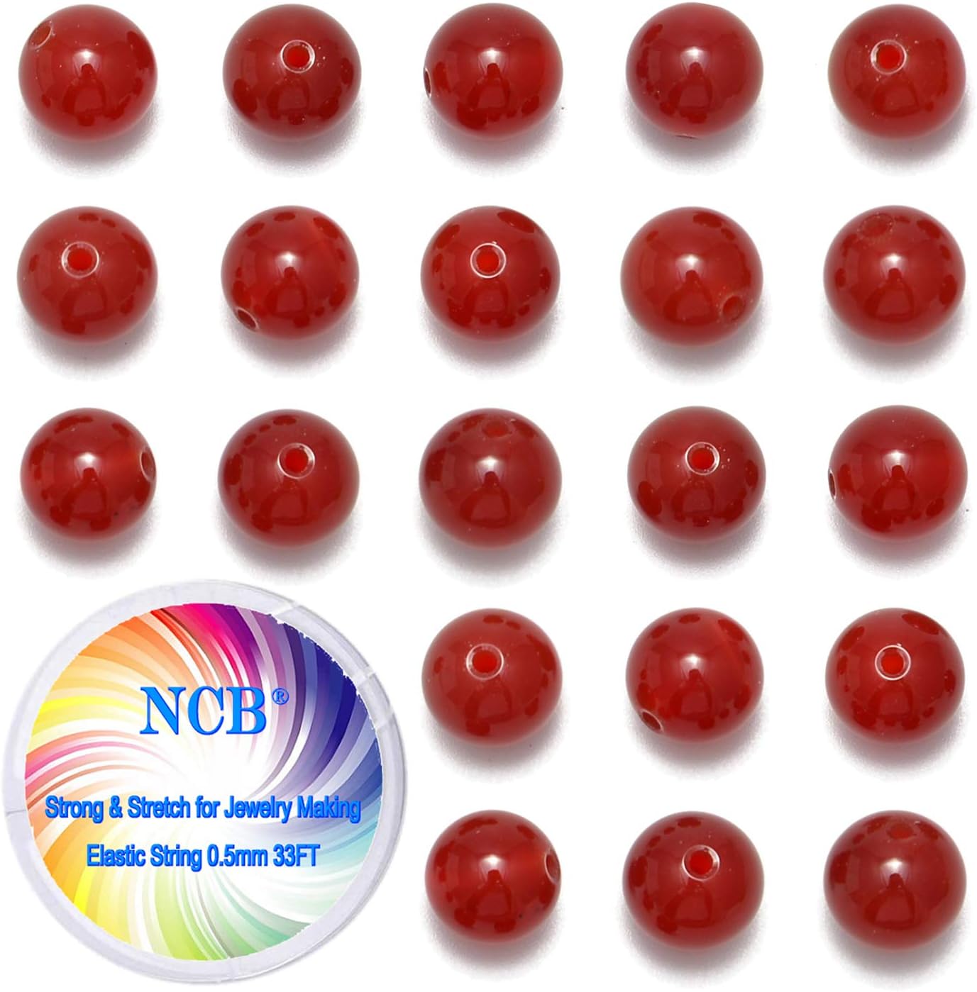 NCB 100pcs Original Natural Stone Beads Gemstone Round Loose Beads 6mm 8mm 10mm (Blue Aventurine, 6mm 100Beads) - Colors A