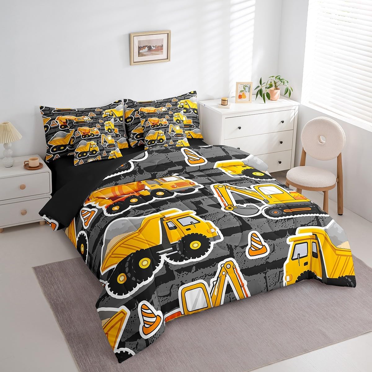 Erosebridal Chemistry Comforter Set with Sheets Full Size Periodic Table of Elements Bed in A Bag 7 Piece Science Chemistry Lovers Bedding Set for Kids Boys Children Bedroom Modern Black Bed Sets