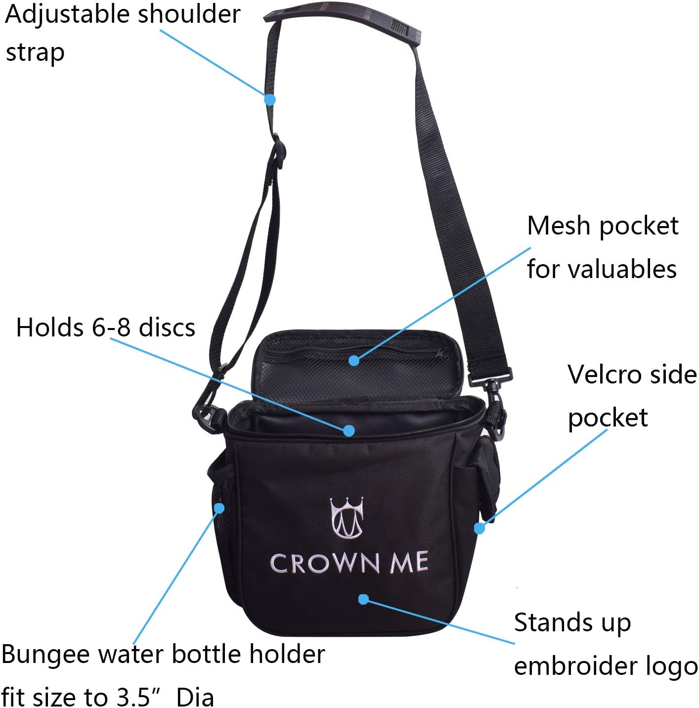 CROWN ME Disc Golf Starter Set,Disc Golf Set with 6 Discs, 1 Marker,1 Towel and Starter Disc Golf Bag Fairway Driver