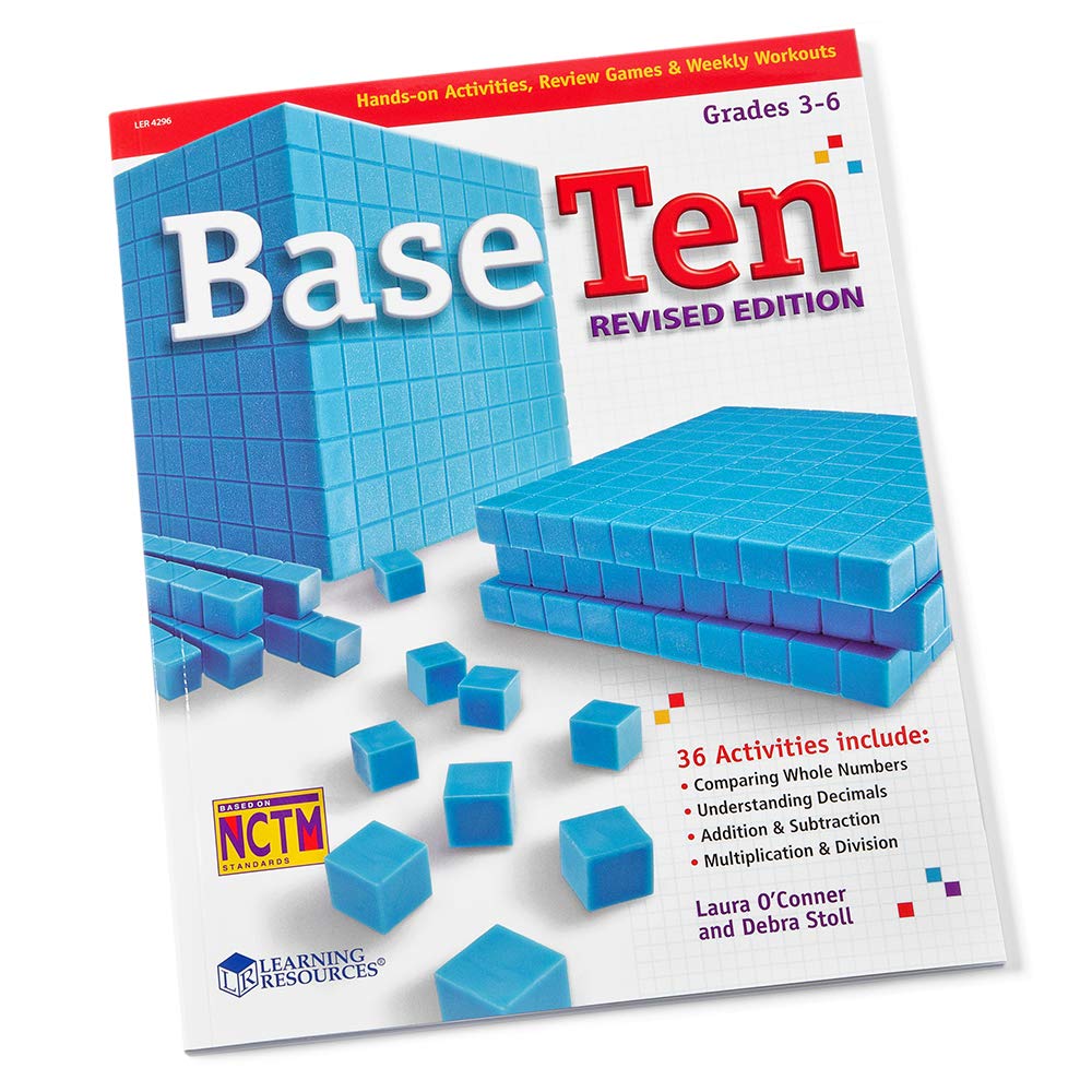 hand2mind Blue Plastic Base Ten Blocks Complete Classroom Set, Place Value Blocks, Counting Cubes, Math Blocks Kindergarten, Manipulative Kit for Mathematics for Elementary Teachers (Set of 161)