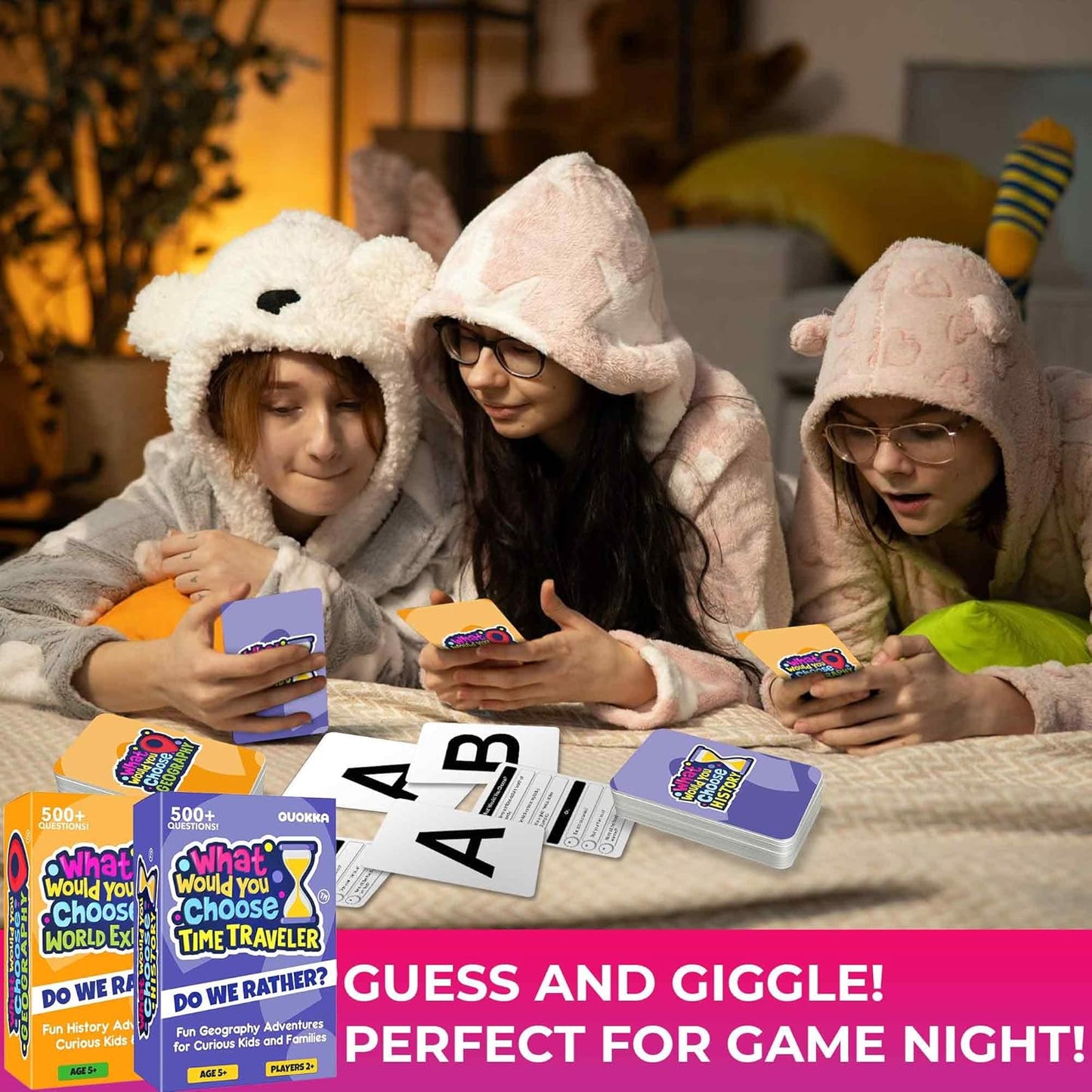 QUOKKA Board Games for Kids 8-12 – Family Games for Kids and Adults – What Would You Choose – 500+ Questions – Original Edition – Fun Card Game for Family Night