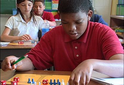 Hands-On Equations® Class Set for Teacher and 10 Students. Includes The Teacher Demonstration Balance Scale and Game Pieces and 10 Sets of Student Manipulatives. Grade 3 and up.