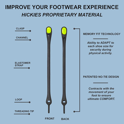 HICKIES No Tie Shoelaces – Elastic, Waterproof, Unisex Shoelaces for Adults, One Size Fits All for Sneakers & Running Shoes