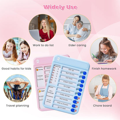 Magnetic Chore Chart for Kids, ADHD Tools for Kids to Do List Checklist Task Board Routine Chart Visual Schedule for Fridge with 10 Sliders and Magnetic Marker - White