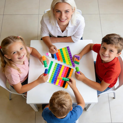 100 Pcs Math Linking Cubes - 10 Colors Connecting Counting Snap Blocks, Math Manipulatives for Early Math & Construction, Educational Toy for Preschool, Kindergarten, Homeschool