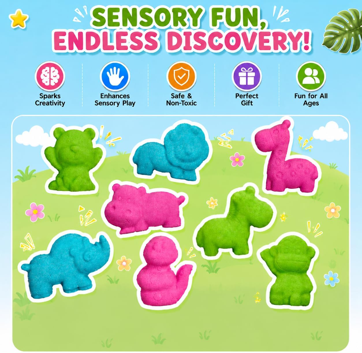 Dino & Ocean Sensory Bin, Dino & Ocean Sensory Toys with Play Sand for Toddlers Boys and Girls,Kids Toys Gift Sand Box for Age 3 4 5 6 7 8