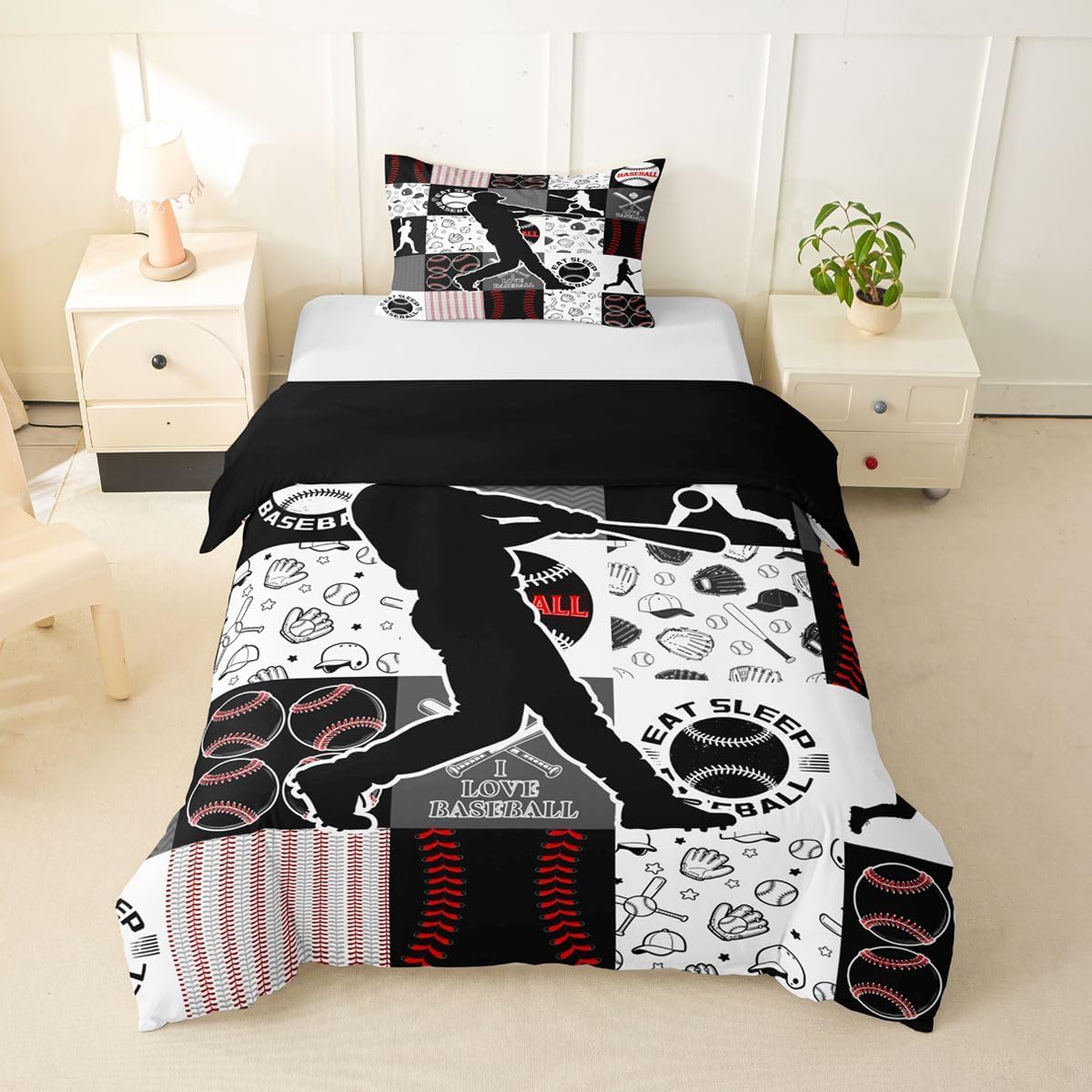 Drum Kit Duvet Cover,Kids Musical Instruments Bedding Set,Rock Music Comforter Cover for Boys Girls Room Decor,Neon Lighting Lightweight Bedspread Cover Twin Size with 1 Pillow Case(No Comforter)