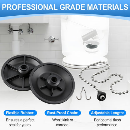 Enhon 2 Pack Snap-In Seat Disc & 1 Pcs Flush Valve Chain, Compatible with American Standard 033643-0070A, Universal Fit Heritage Series Toilets One Piece Model - #2031, Professional Grade