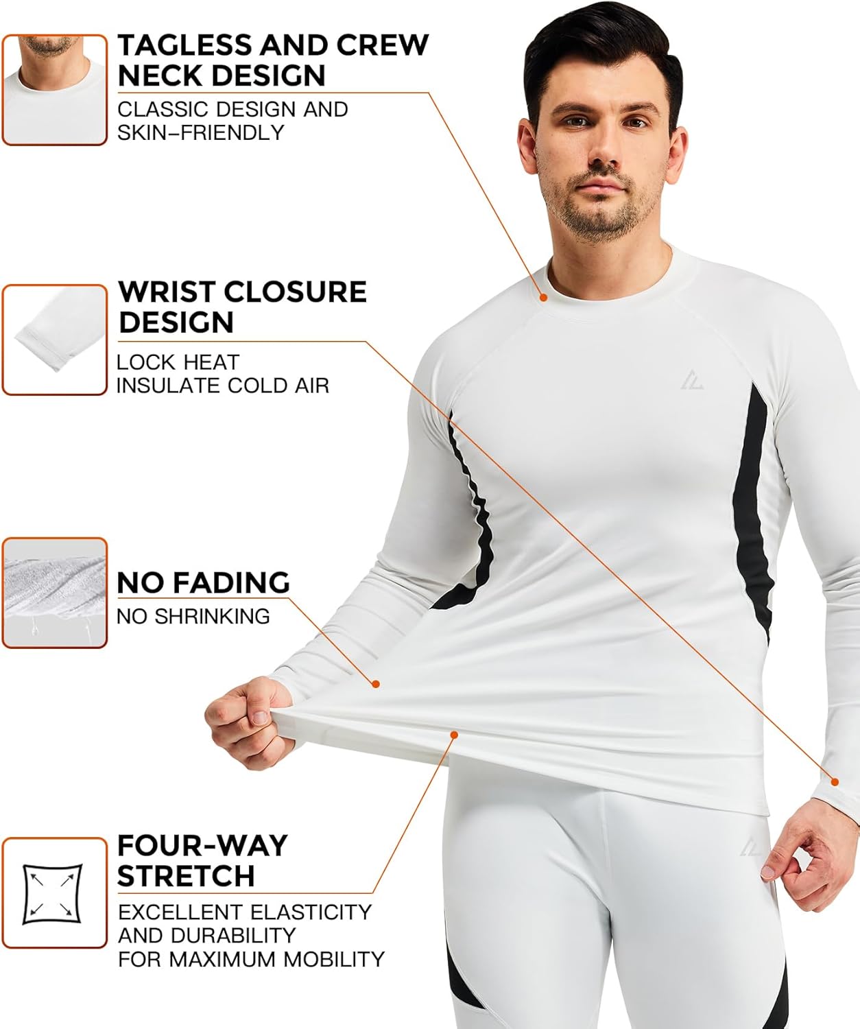 CL convallaria Thermal Underwear Long Johns Set Mens Winter Gift Hunting Gear Sport Base Layer Bottom Top - Colors A
