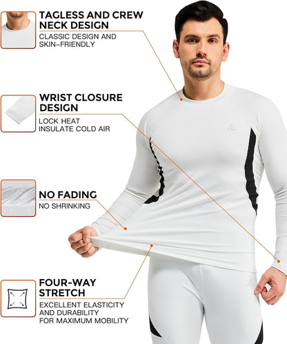 CL convallaria Thermal Underwear Long Johns Set Mens Winter Gift Hunting Gear Sport Base Layer Bottom Top - Colors A
