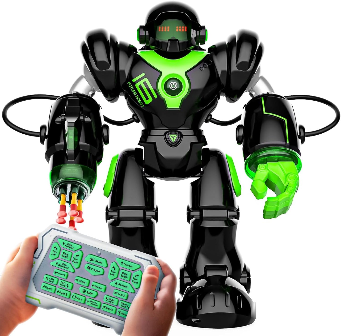 BEZGAR Robot Toys for Kids 3-12 Years Old - Big RC Robot Programmable Dancing with 22 Actions, Remote Control Emo Robots Supporting 78 Changing Expression Christmas Birthday Gift for Boys and Girls