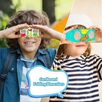 WorldBazaar Coloring Binoculars Crafts for Kids 12 Pack End of Year Gifts Make Your Own Paper Binocular DIY Art Craft Toys Boys Girls Birthday Summer Camping Party Supplies Class Activity