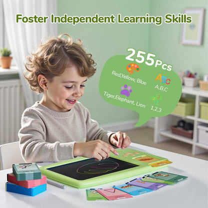 Talking Flash Cards for Toddlers: 2-in-1 LCD Writing Tablet with 510 Sight Words, Montessori Language Learning, Autism & Speech Therapy Toys for Children Ages 1-6, Blue